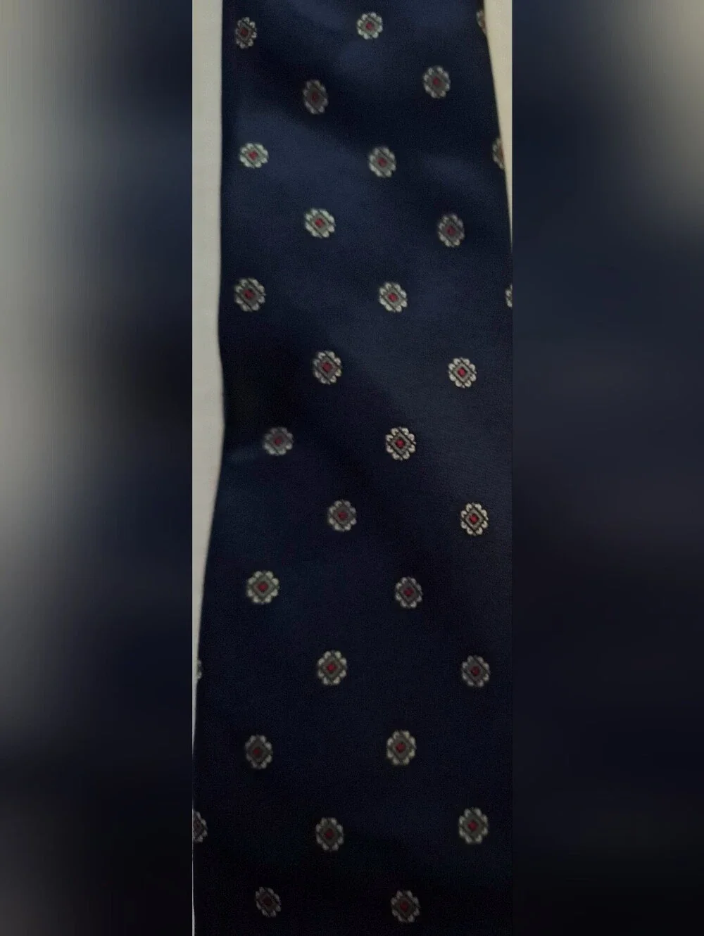 Classic Navy Tie with Subtle Dot Motif - Unbranded